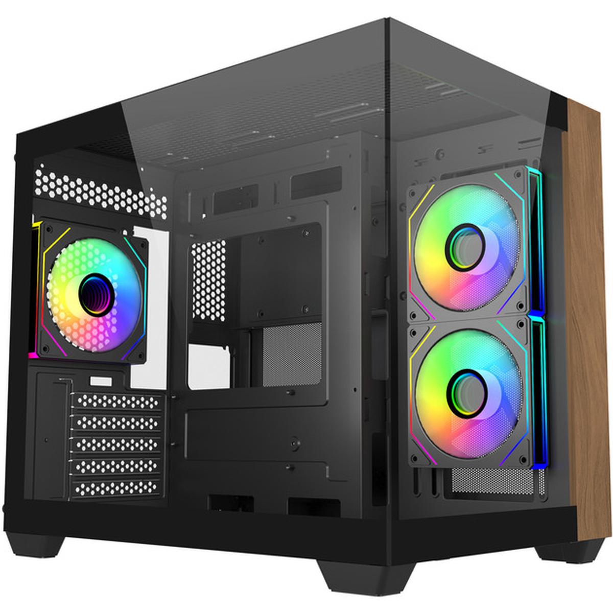 Cooler Master Elite 481 Wood Micro-ATX-Gehäuse schwarz