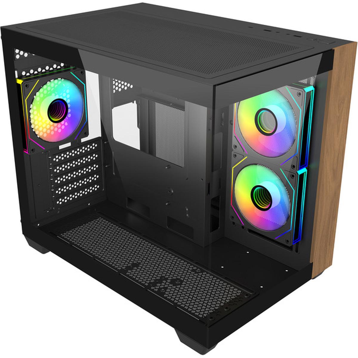 Cooler Master Elite 481 Wood Micro-ATX-Gehäuse schwarz