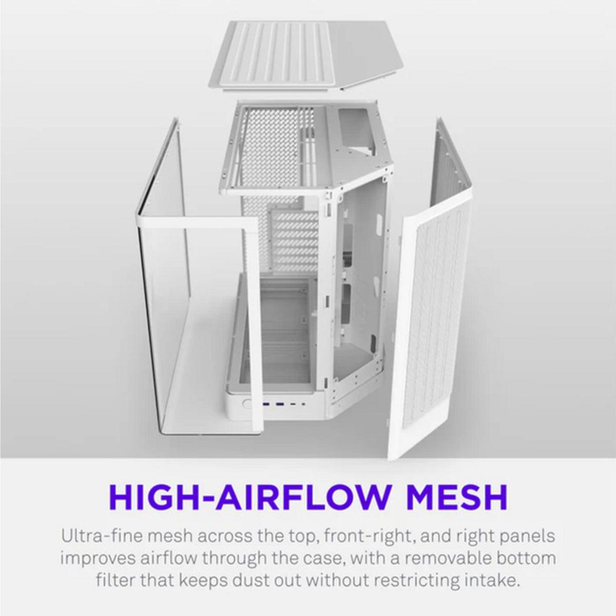 NZXT H6 2026 Airflow ATX Midi-Tower Gaming-Gehäuse weiß