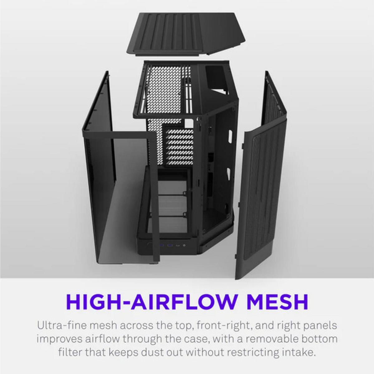 NZXT H6 RGB+ 2026 Airflow ATX Midi-Tower Gaming-Gehäuse schwarz