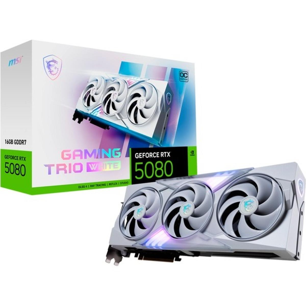 MSI GeForce RTX 5080 16G Gaming Trio OC Grafikkarte weiß