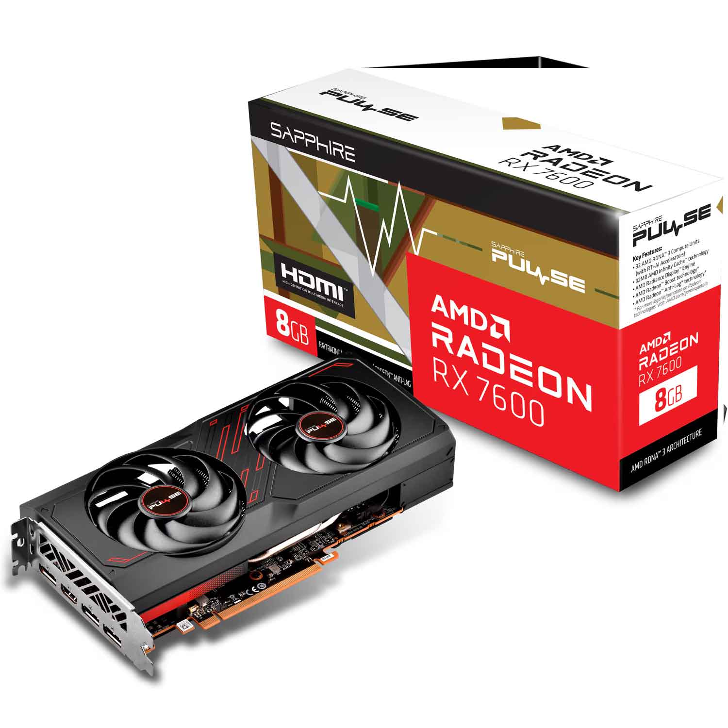 Sapphire Pulse Radeon RX 7600 8GB GDDR6 Grafikkarte