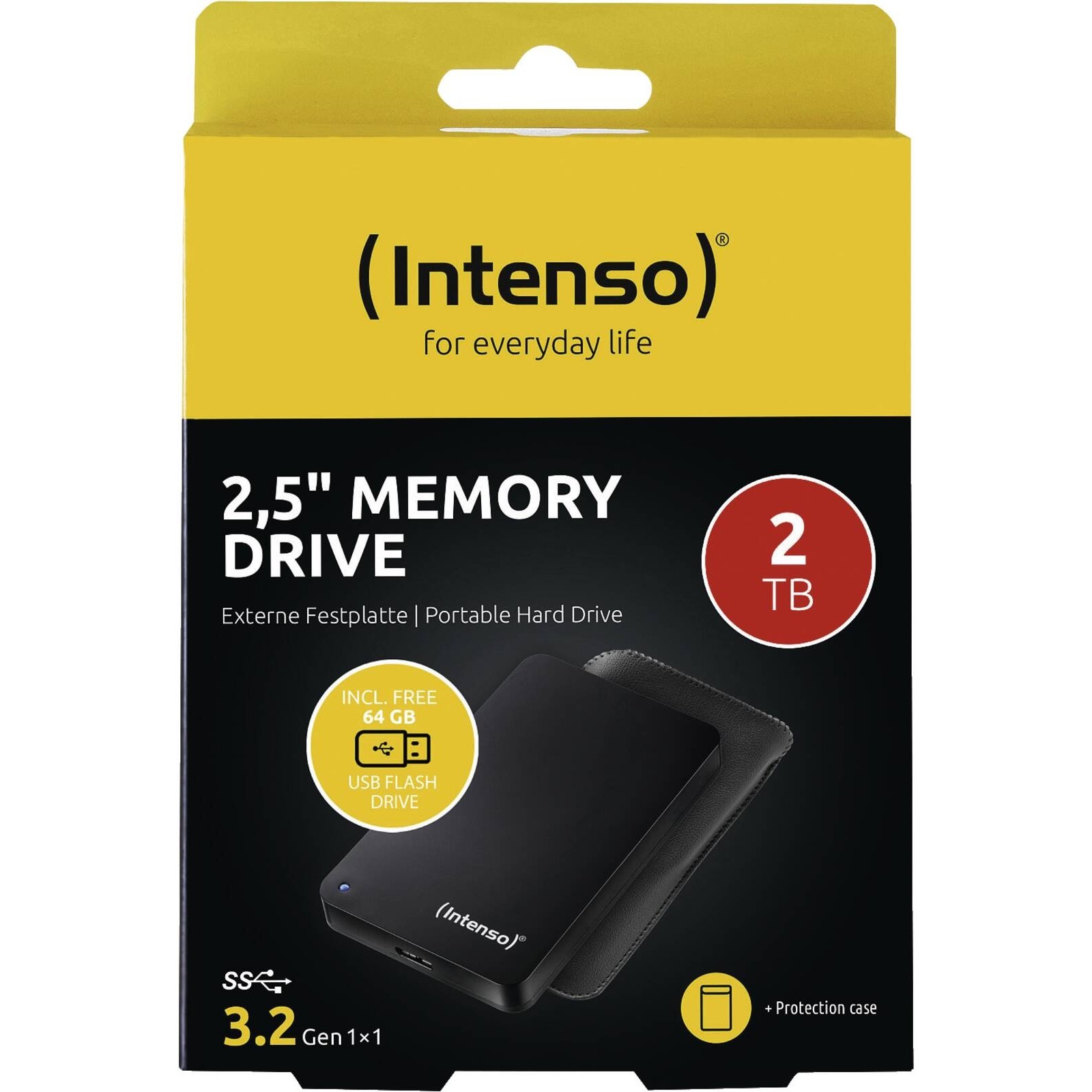 Intenso Bonuspack Memory Drive USB 3.0 externe Festplatte 2TB + Speed Line USB-Stick 64GB