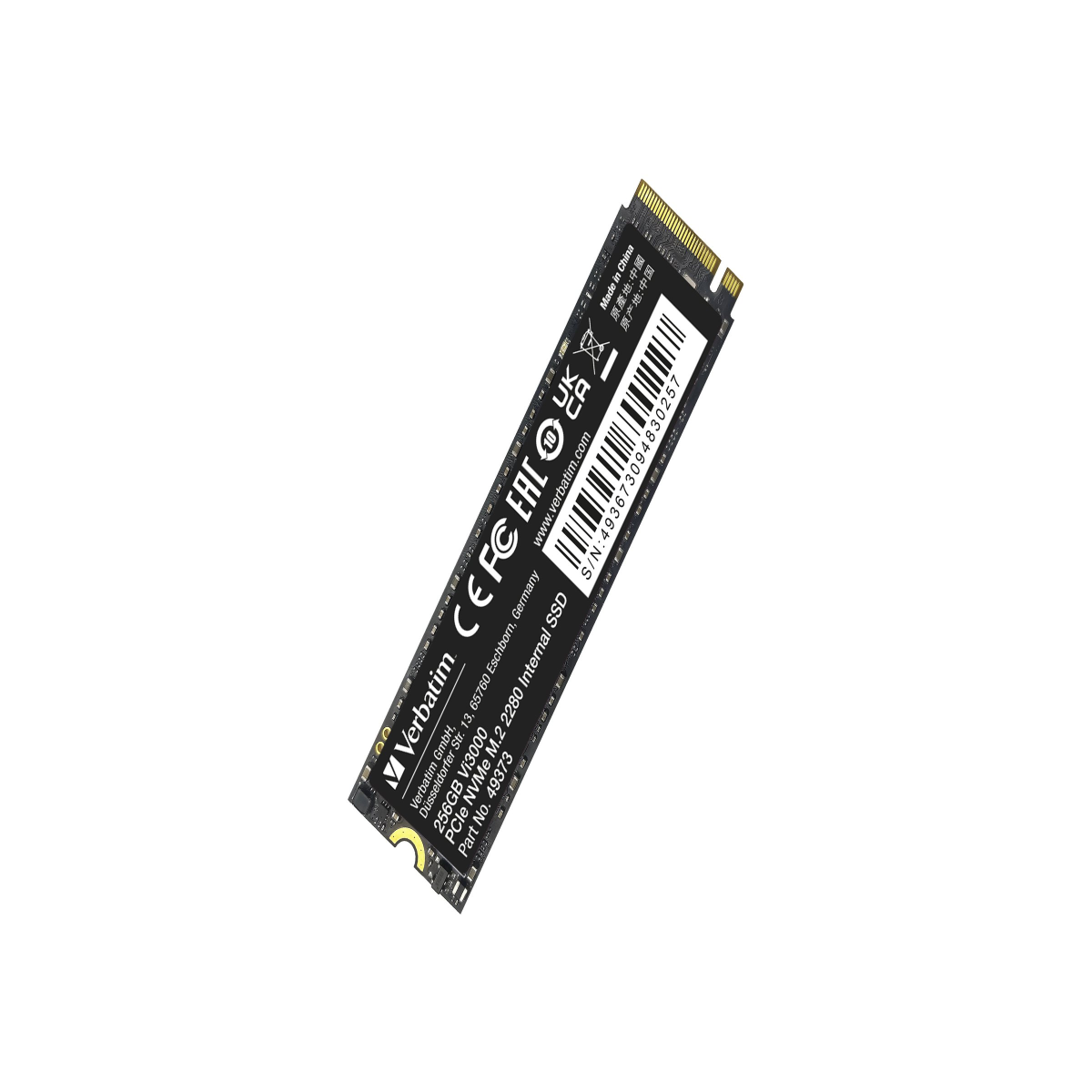 Verbatim Vi3000 NVMe M.2 SSD 256GB schwarz