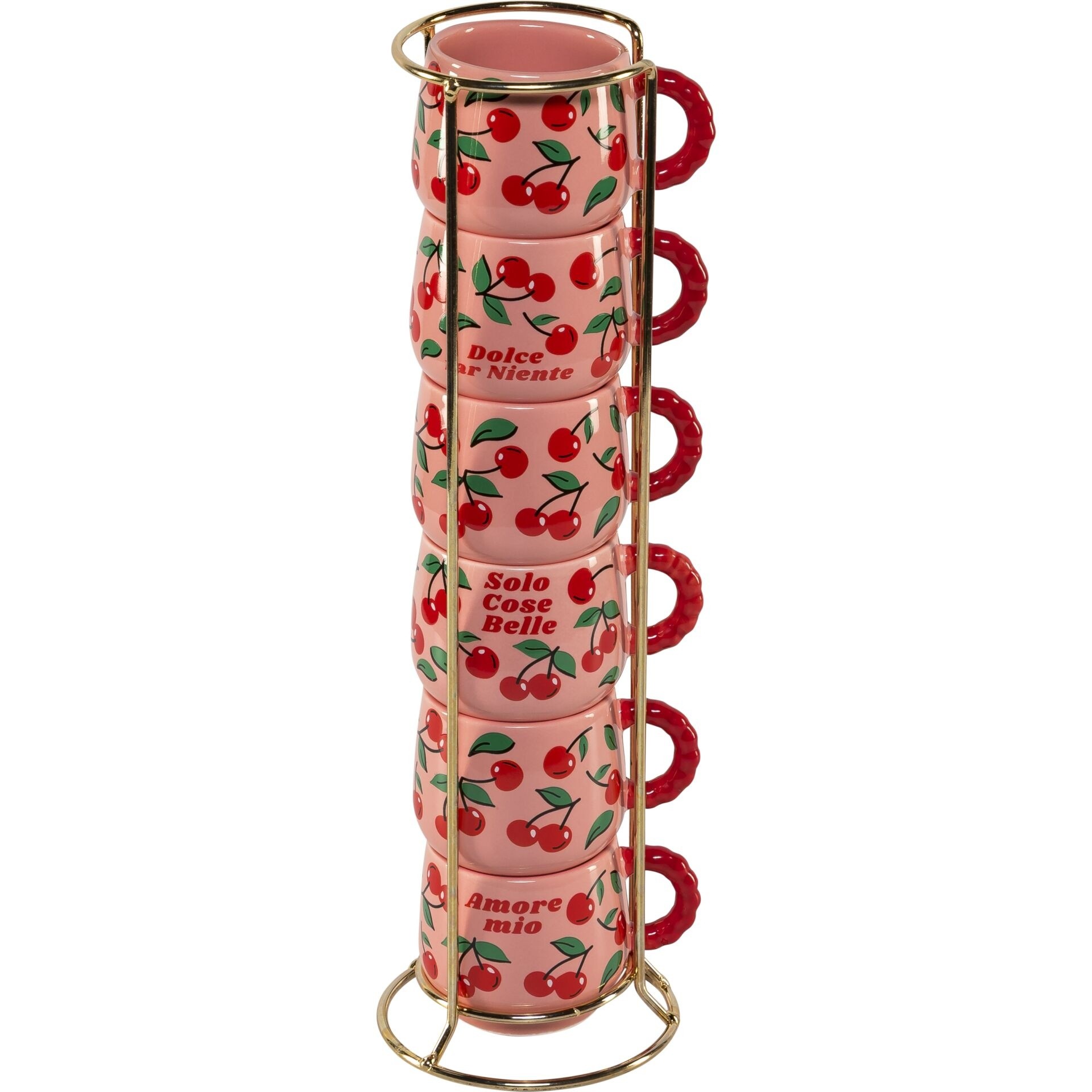 Bialetti Mercato della Frutta Espressotassen 6er-Set mit Metallgestell