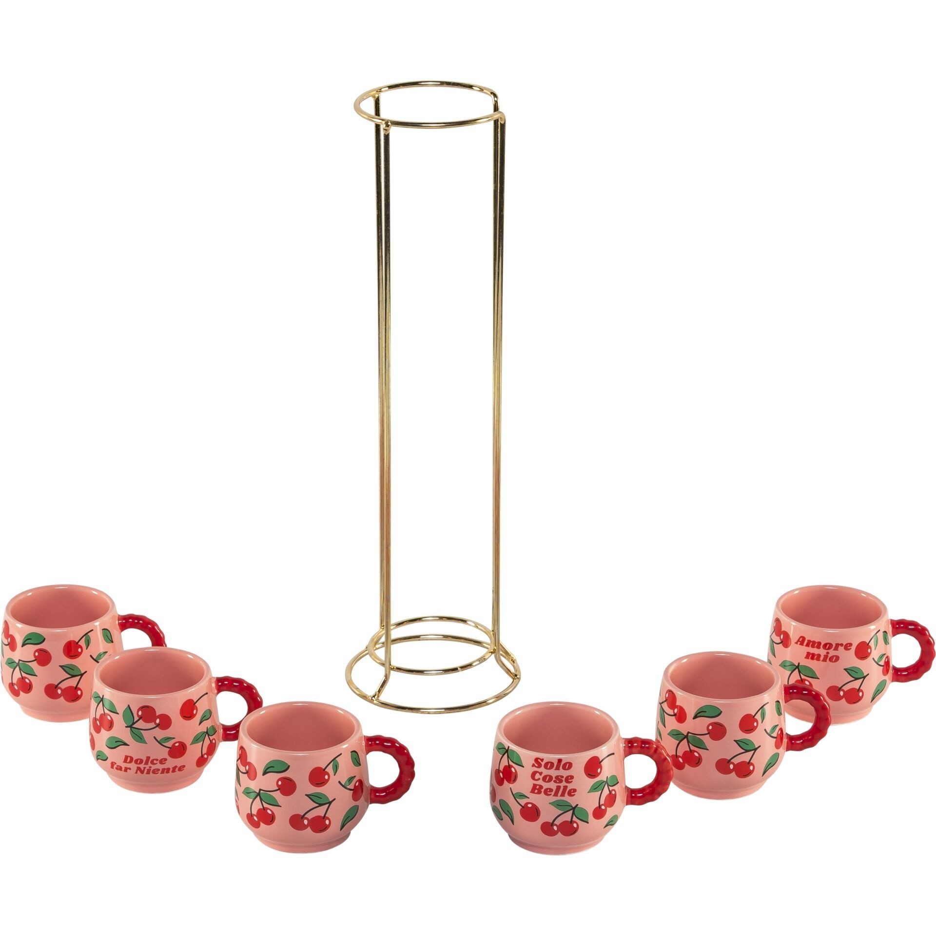 Bialetti Mercato della Frutta Espressotassen 6er-Set mit Metallgestell
