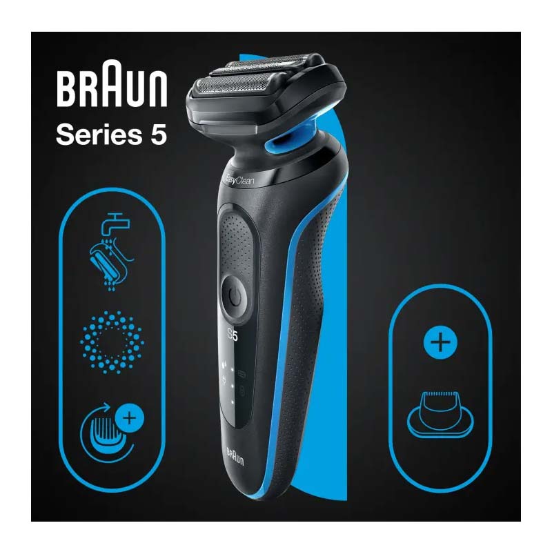 Braun Series 5 51-B1200s Rasierer mit EasyClick Aufsatz blau (2. Wahl)
