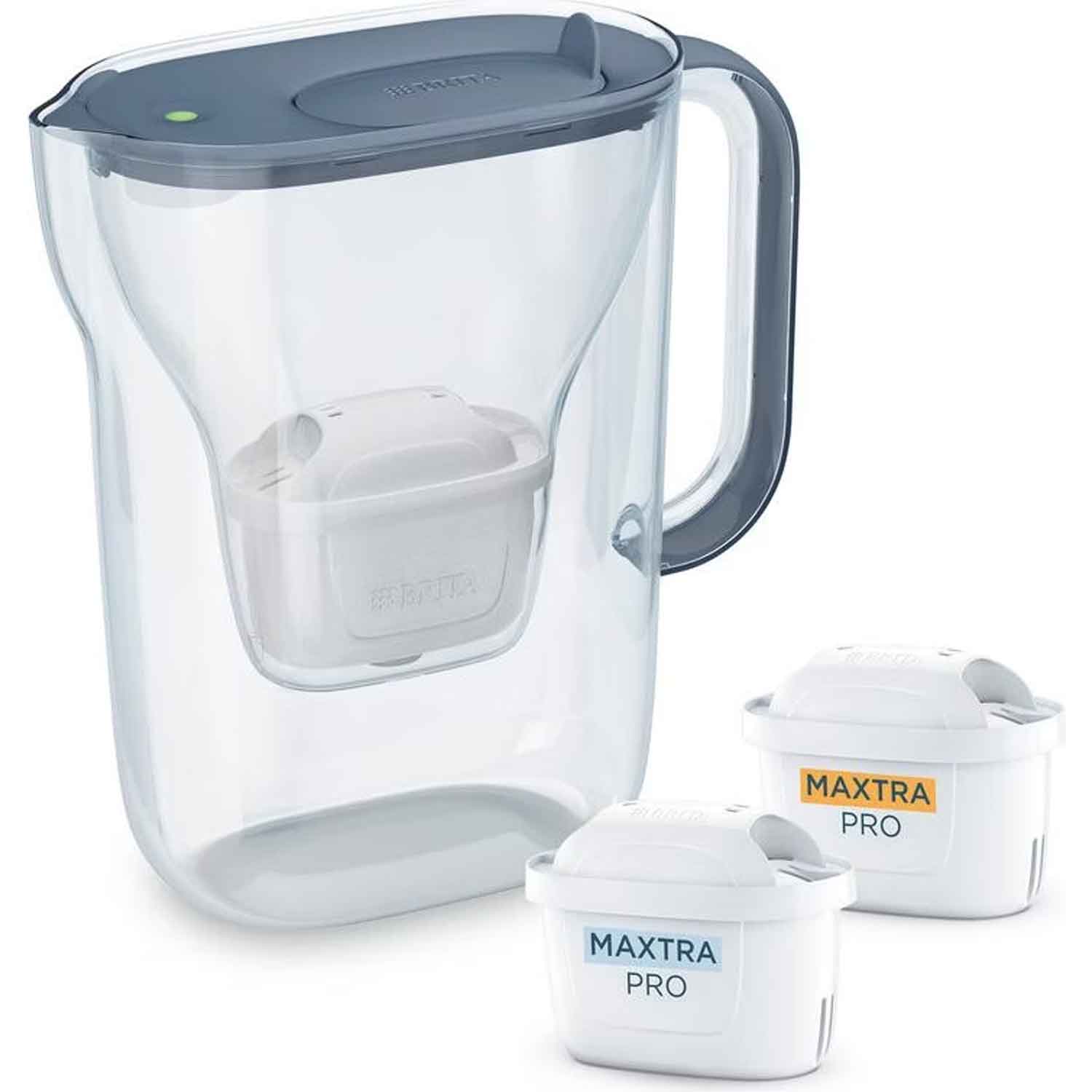 Brita Style Essential Wasserfilter steinblau inkl. 1 All-in-1 und 1x Extra Kalk