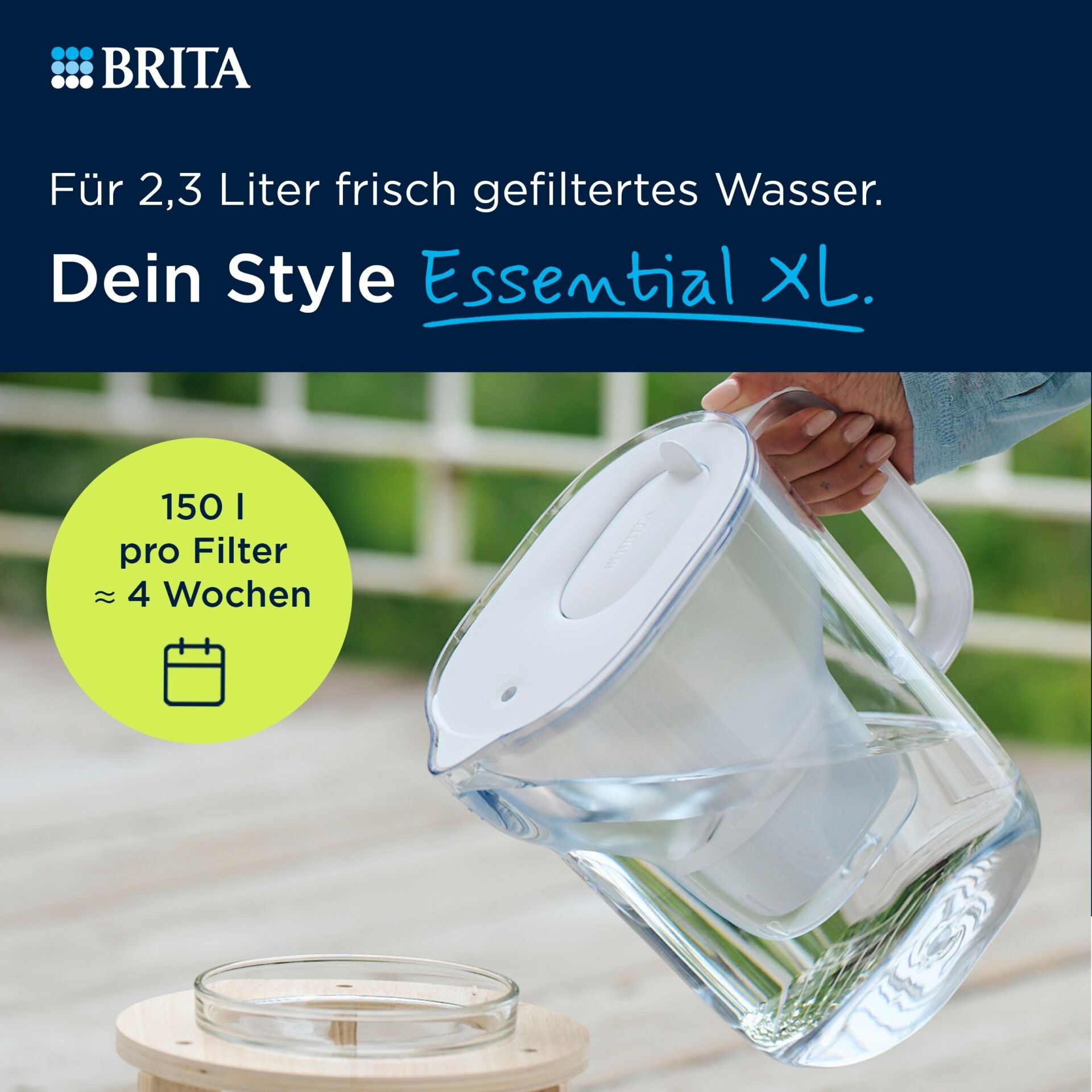 BRITA Style Essential XL Wasserfilter-Kanne blau