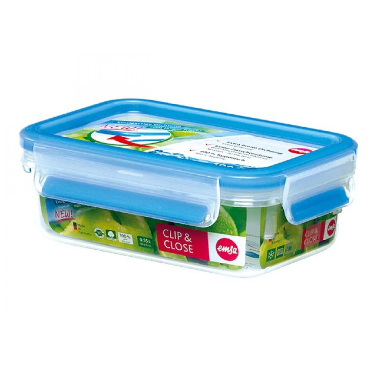 Emsa Clip & Close Frischhaltedose 0,55L transparent/blau
