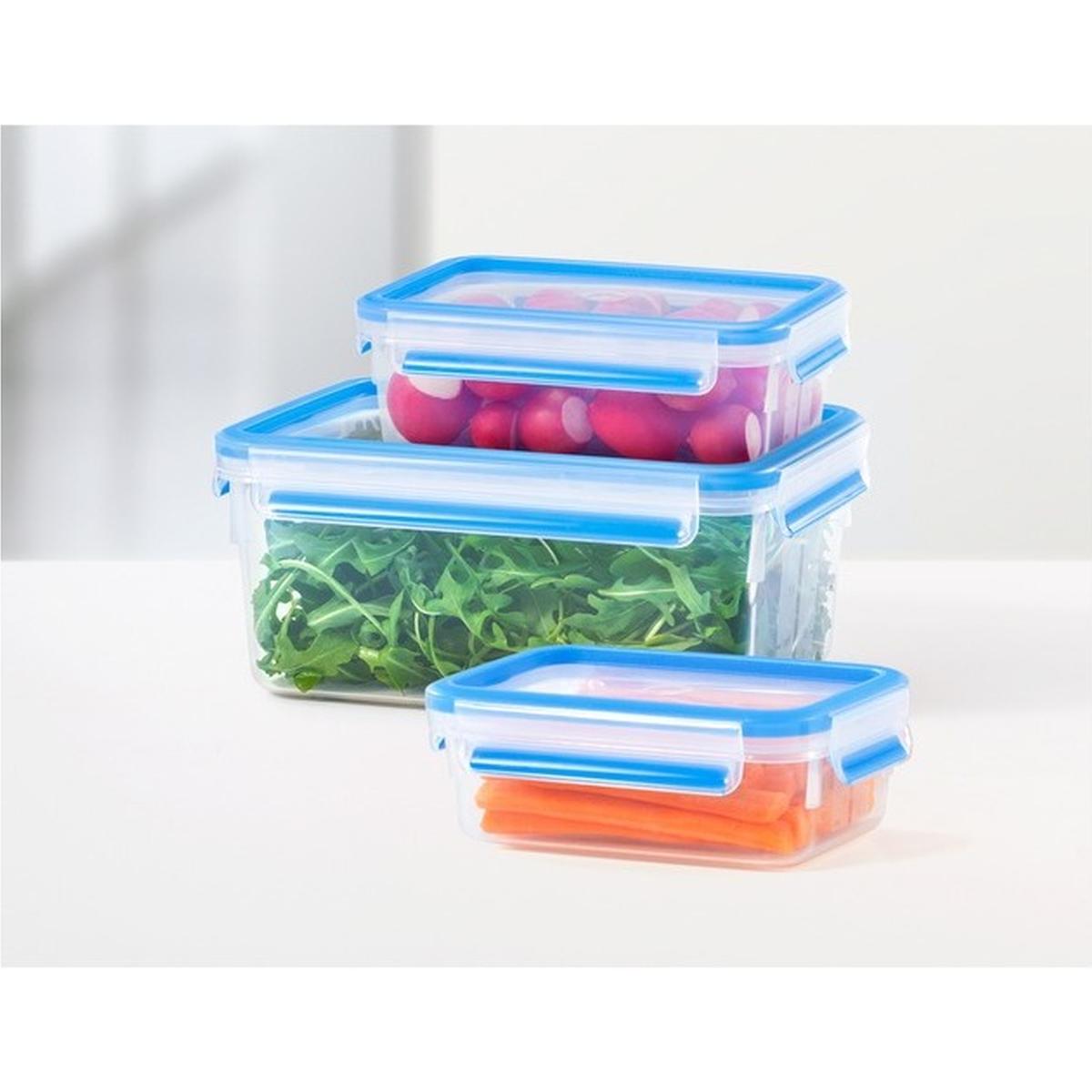 Emsa Clip & Close Frischhaltedosen-Set 3-teilig transparent/blau