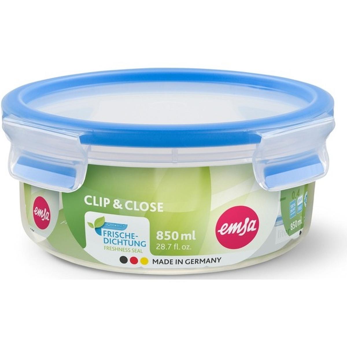 Emsa Clip & Close Frischhaltedose 0,85l transparent/blau