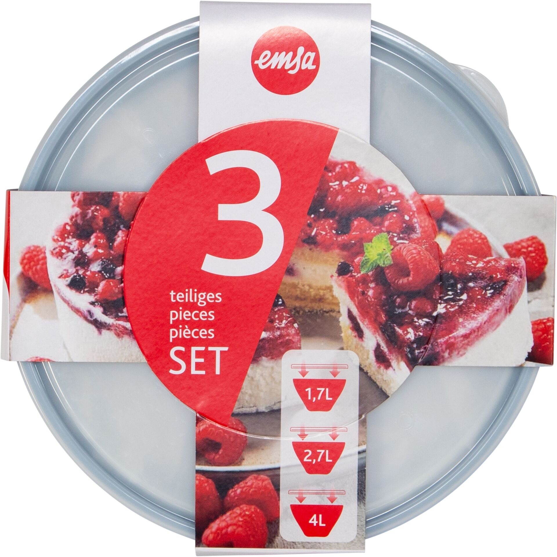 Emsa Prep&Bake Rührschüssel-Set 3-tlg. mit Deckel bunt