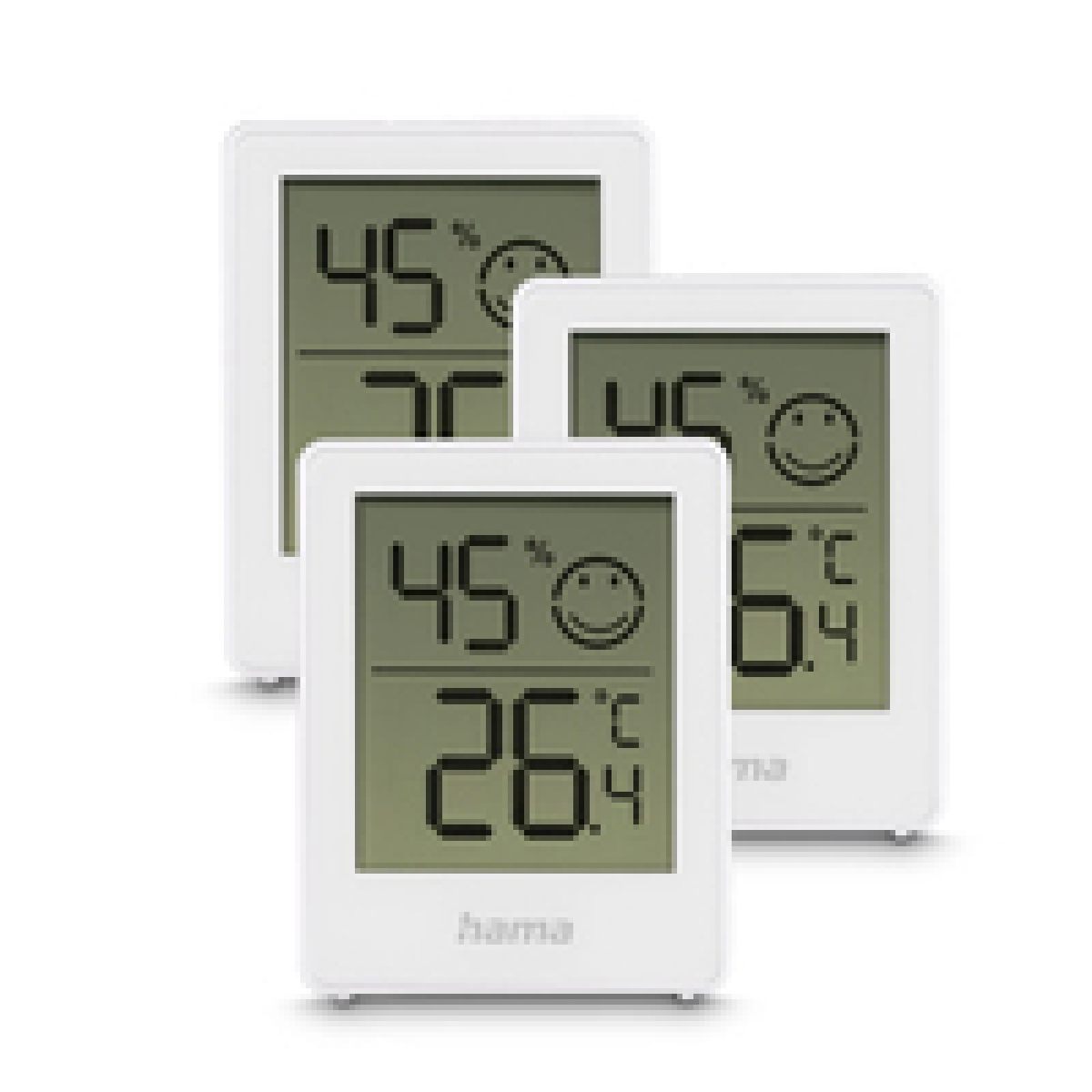 Hama Thermometer und Hygrometer "Cres", digital, für innen, 3-er Set