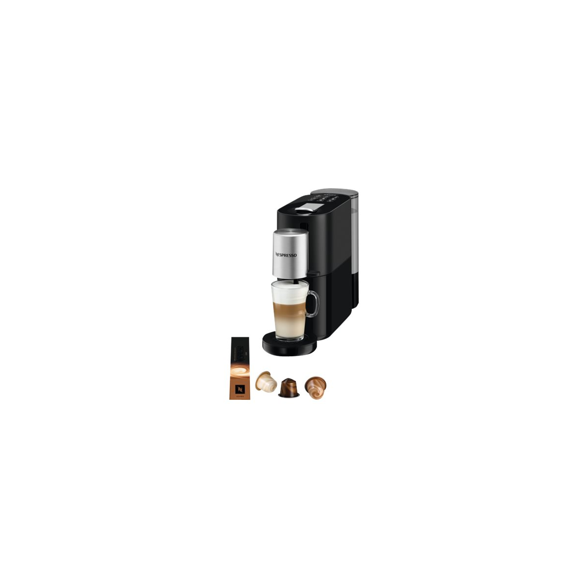 Krups XN8908 Nespresso Atelier Kaffeemaschine mit Milchaufschäumer schwarz/silbe (2. Wahl)