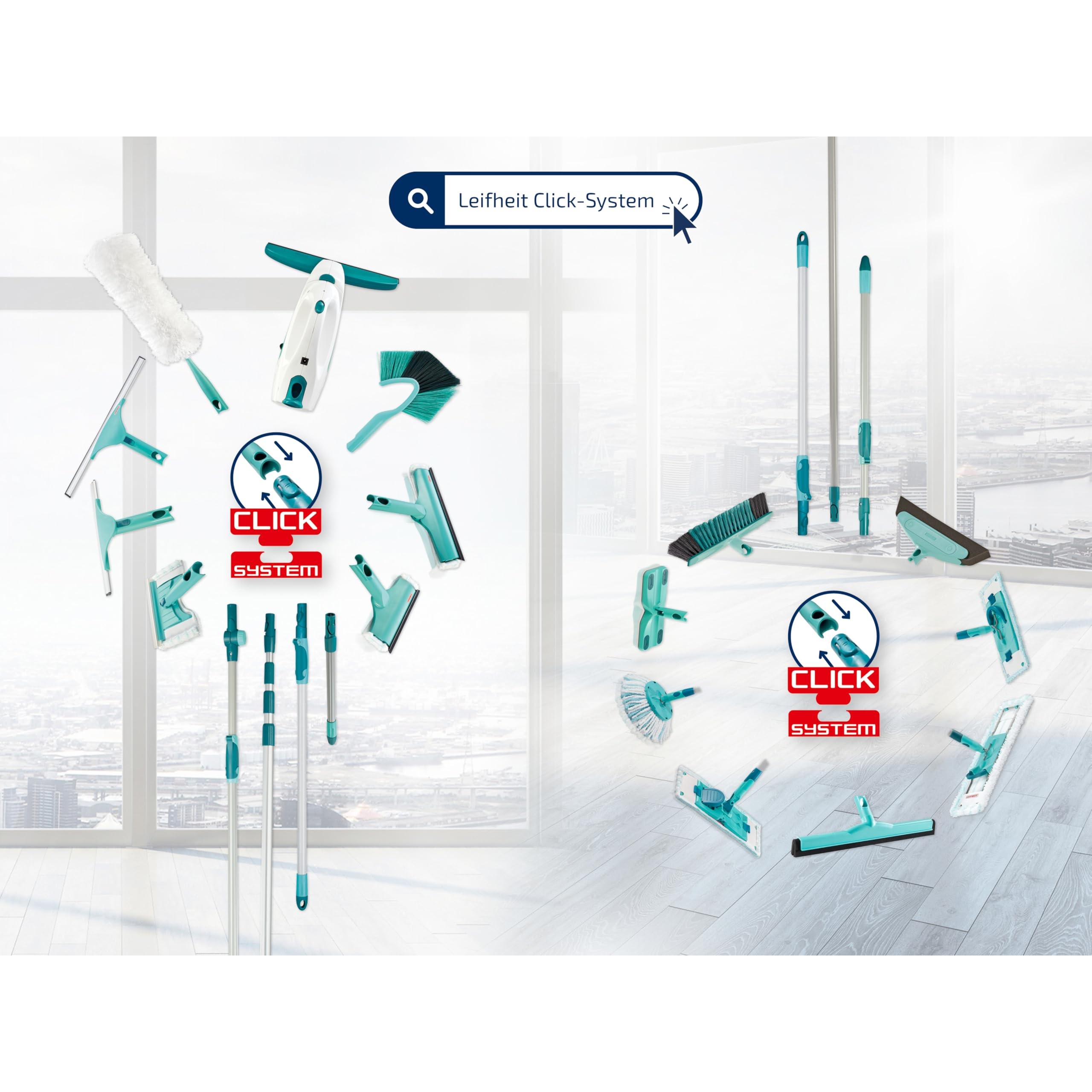Leifheit Click System Teleskopstiel 135 cm