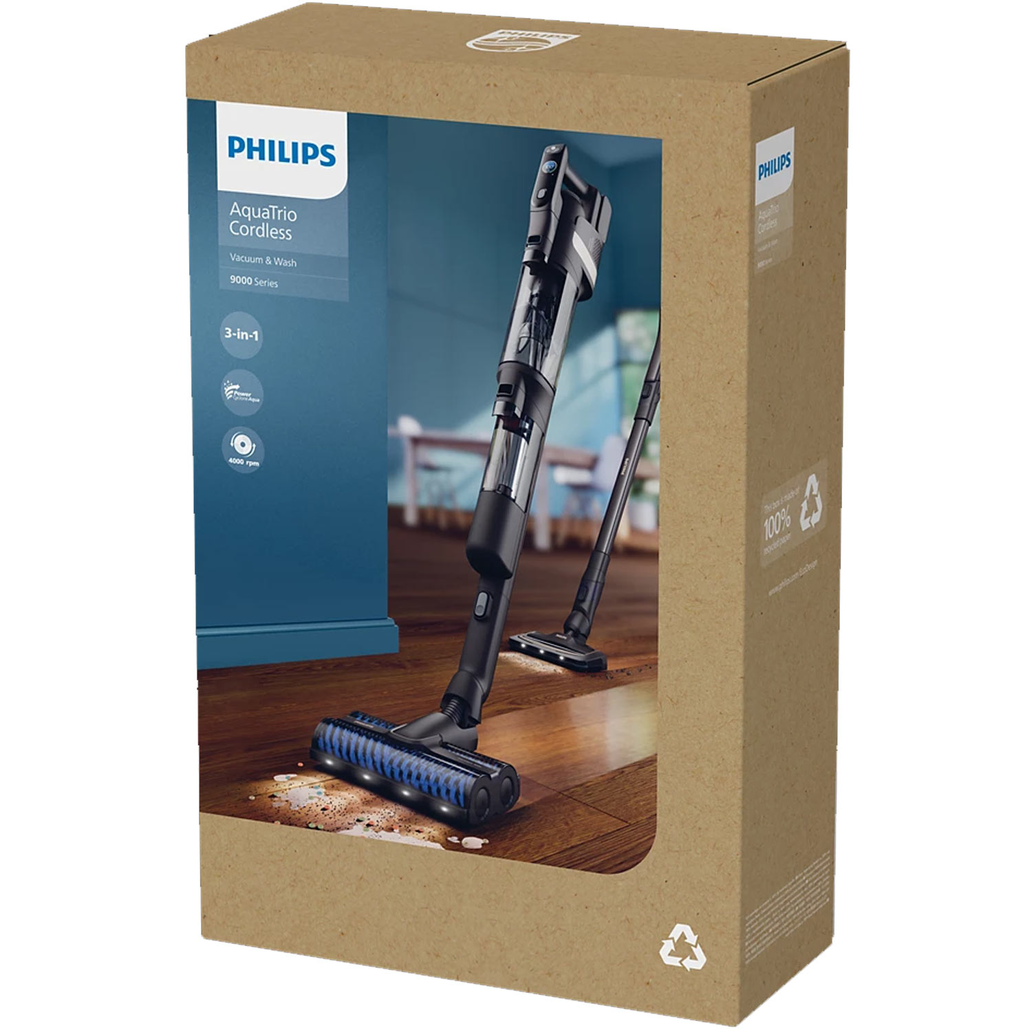 Philips Series 9000 XW9463/11 AquaTrio kabelloser Nass-/Trockensauger