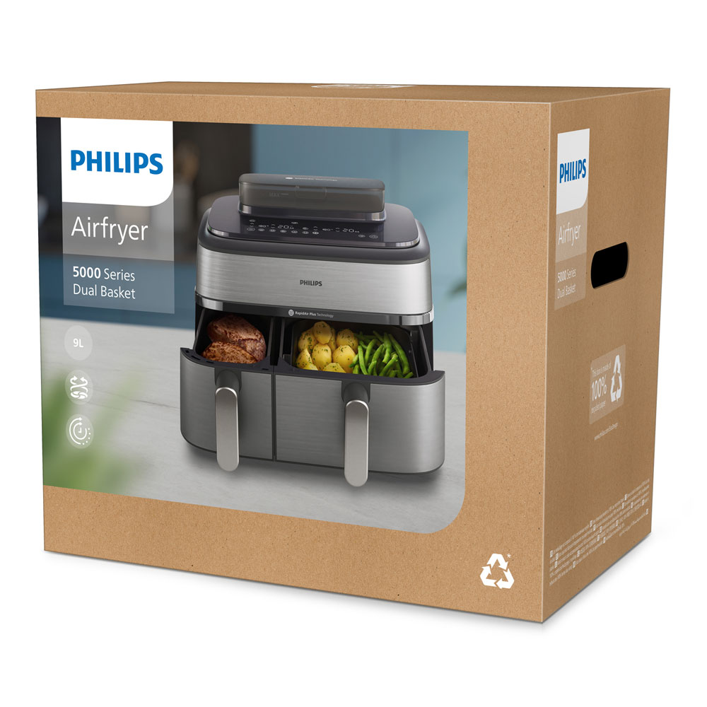 Philips 5000 Series NA555/00 Steam Airfryer silber