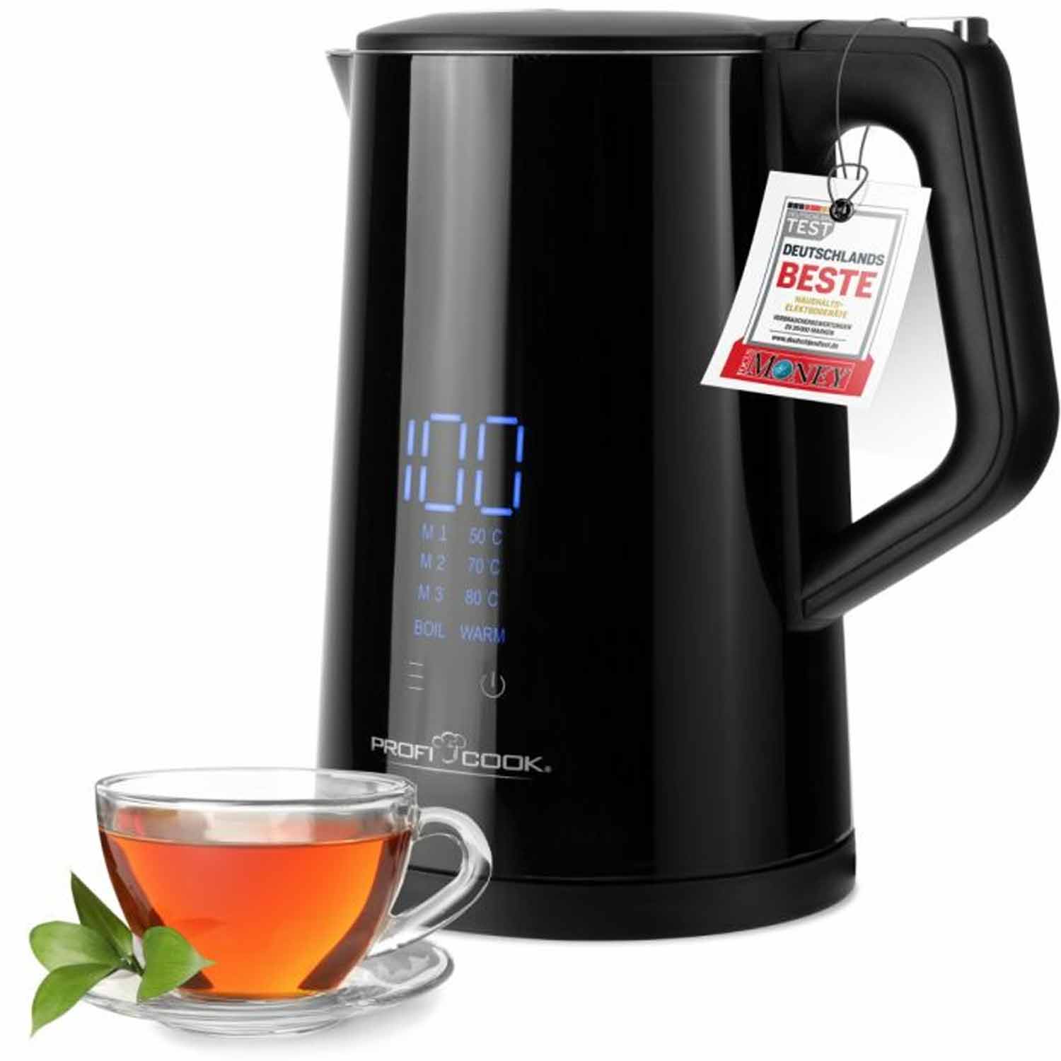 ProfiCook PC WKS 1243 Wasserkocher mit Temperatureinstellung 1,7L