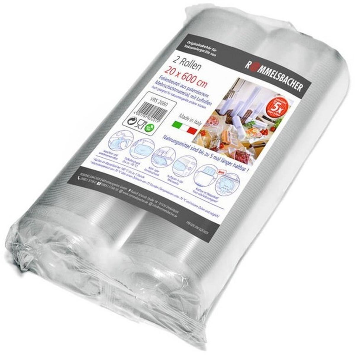 Rommelsbacher VRS 2060 Folienrollen 20 x 600cm 2 Stück für Vakuumierer