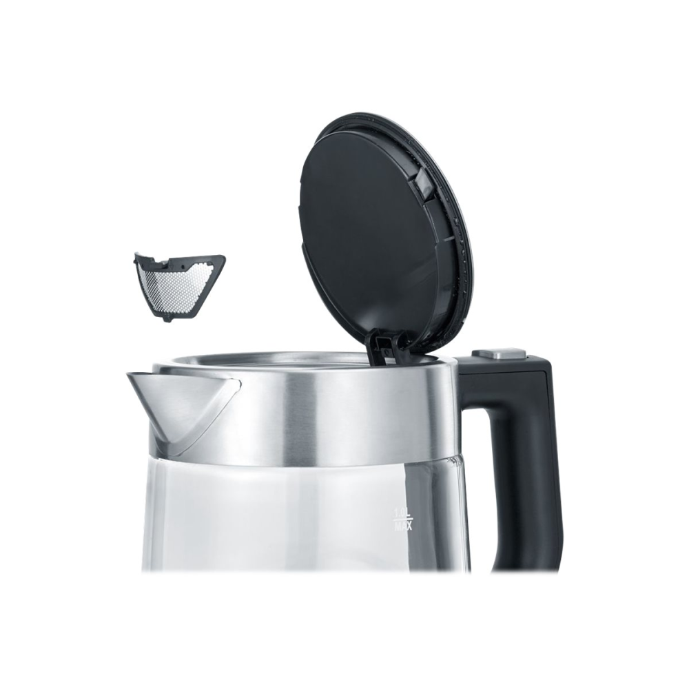 Severin WK 3468 Glas Wasserkocher edelstahl/schwarz