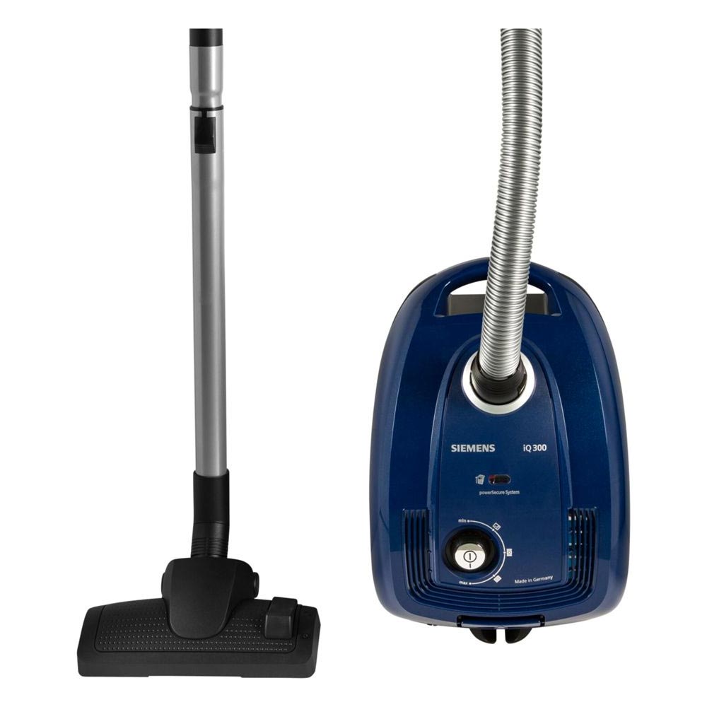 Siemens iQ300 VSC3320 Allergy Plus Bodenstaubsauger mit Staubbeutel nordkapblau-metallic (2. Wahl)