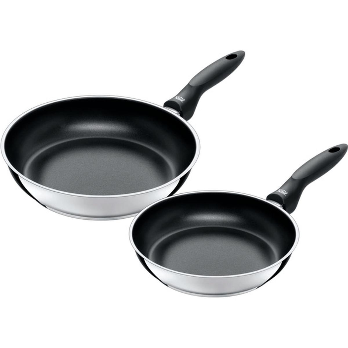 Silit Domus Bratpfannen-Set 2-teilig 24 und 28 cm edelstahl/schwarz