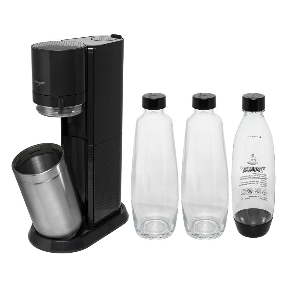 SodaStream DUO Vorteilspack schwarz QC inkl. 2 Glas- & 1 PET-Flasche