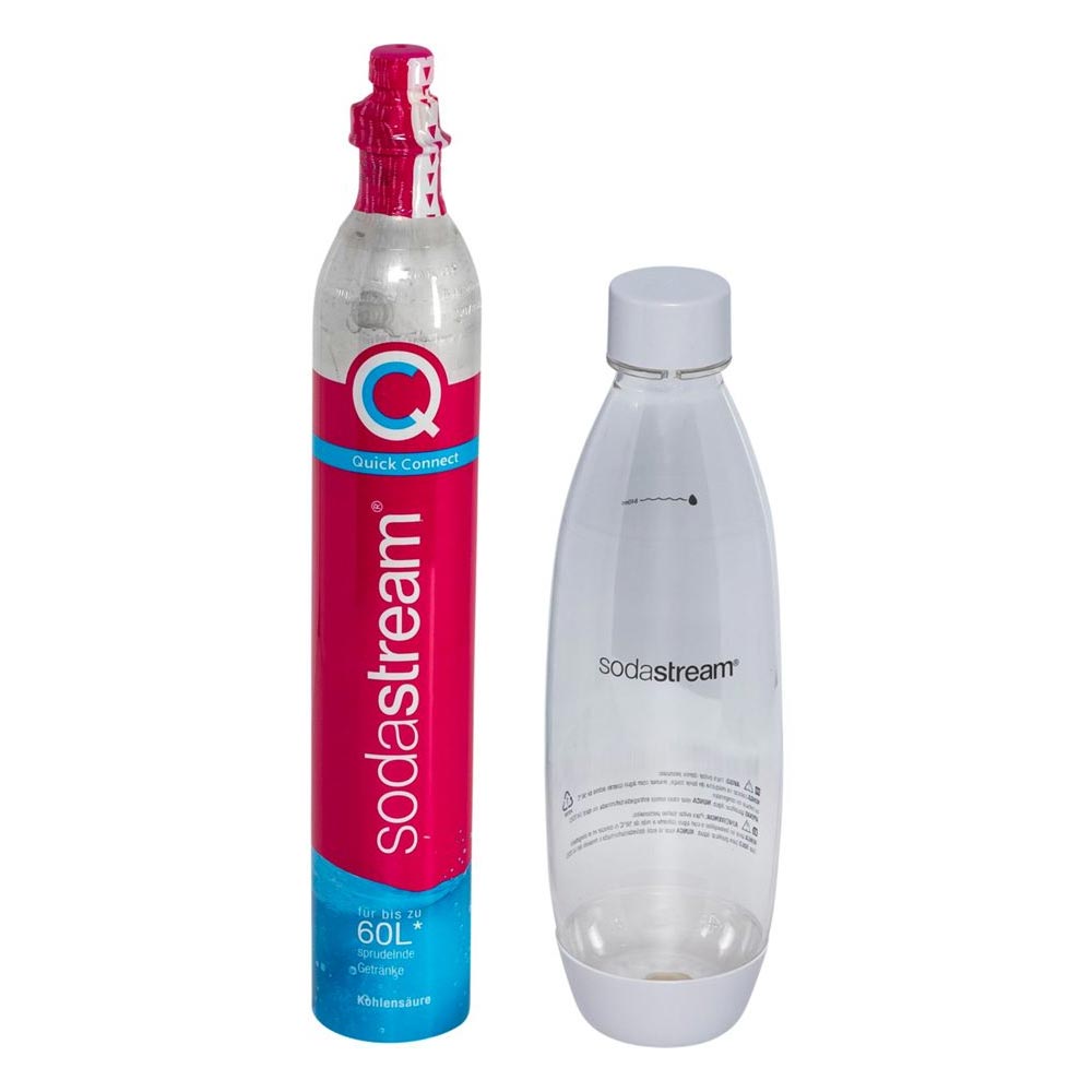 SodaStream Wassersprudler Art mit CO2-Zylinder und 1x 1L Kunststoff-Flasche weiß
