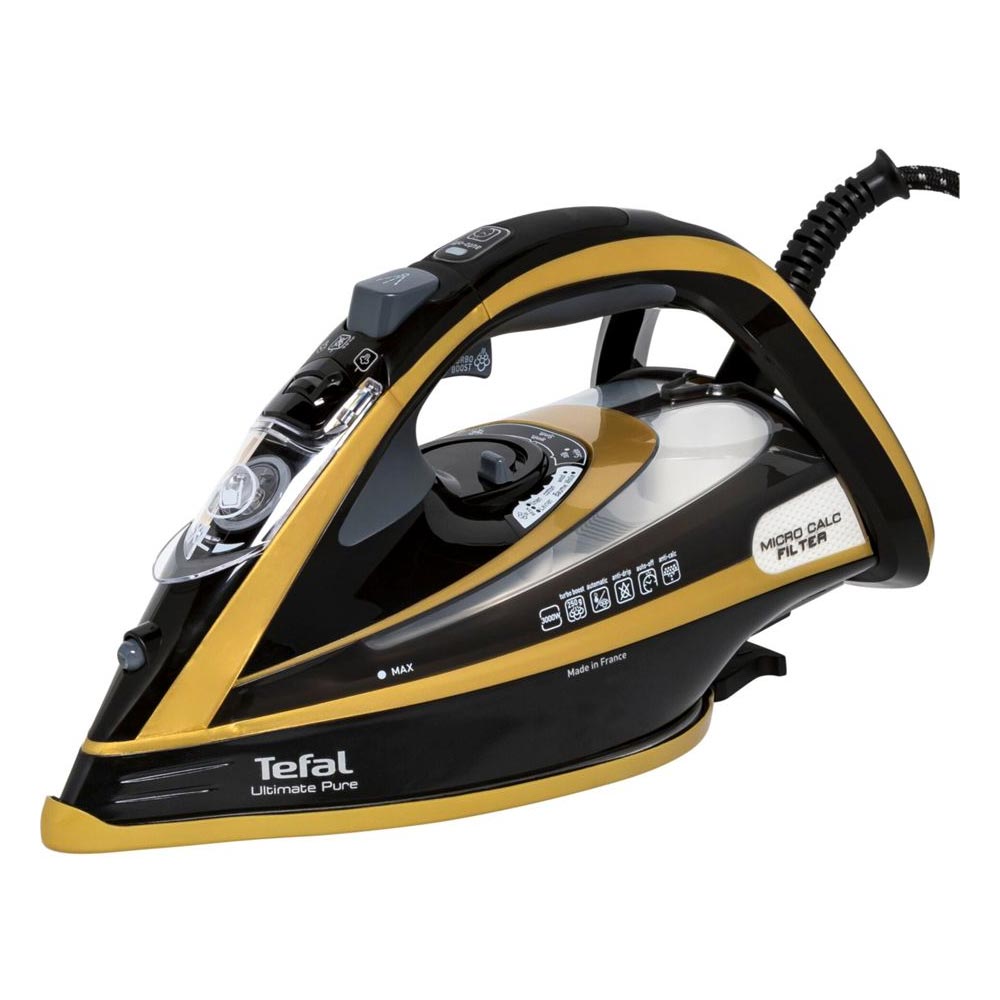 Tefal FV9847 Ultimate Pure Dampfbügeleisen schwarz/gold