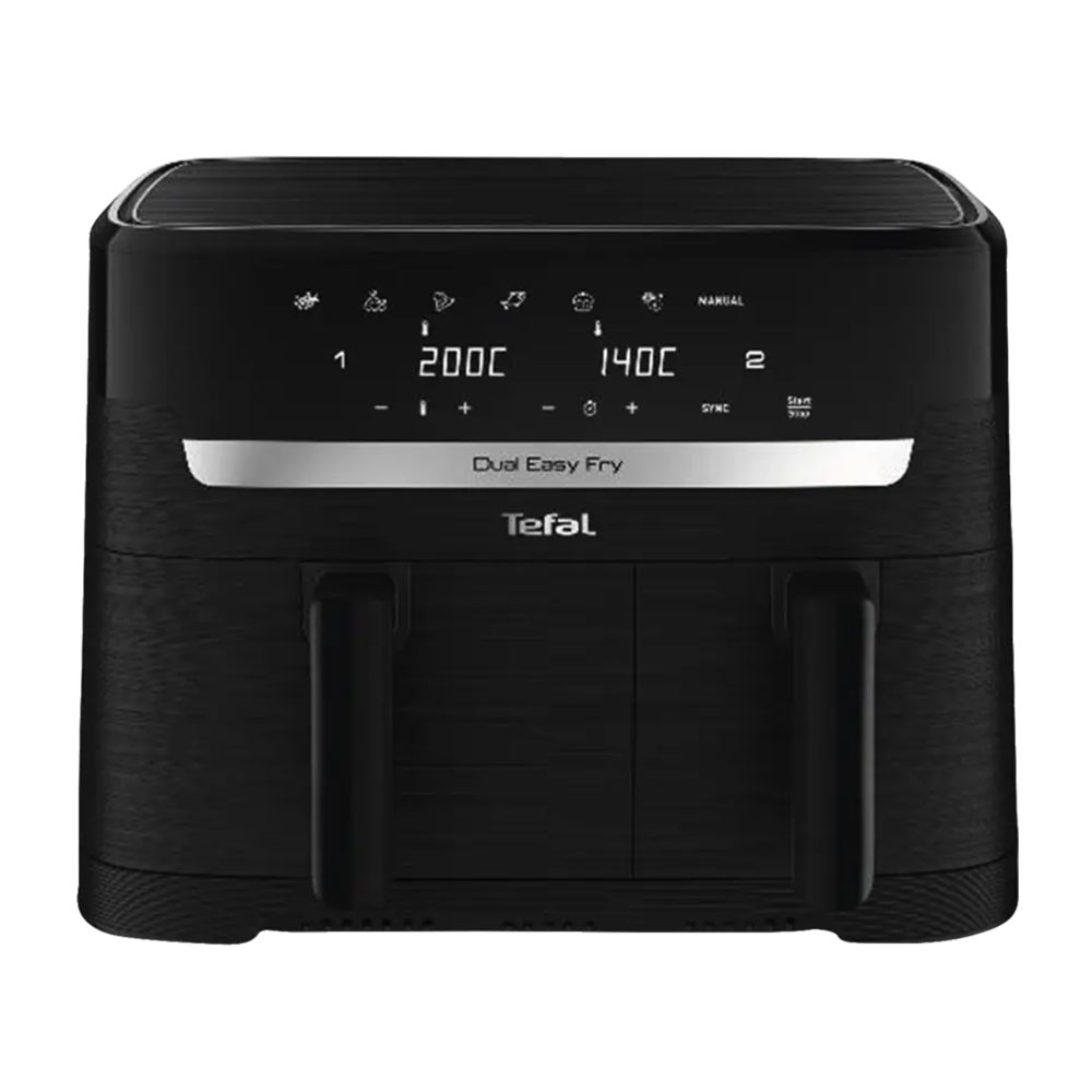 Tefal EY901N Dual Easy Fry Doppelkammer-Heißluftfritteuse schwarz