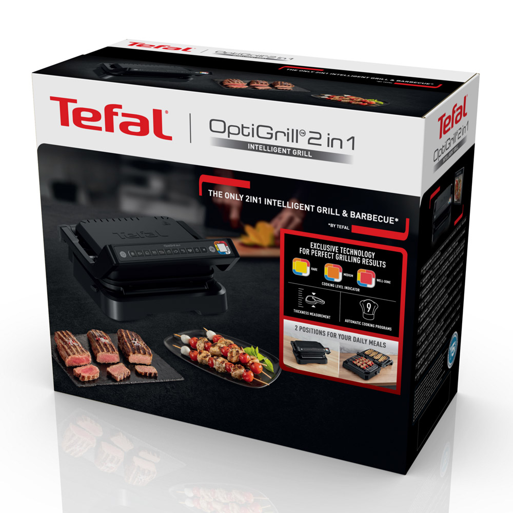 Tefal GC7728 Optigrill 2-in-1 Kontaktgrill schwarz