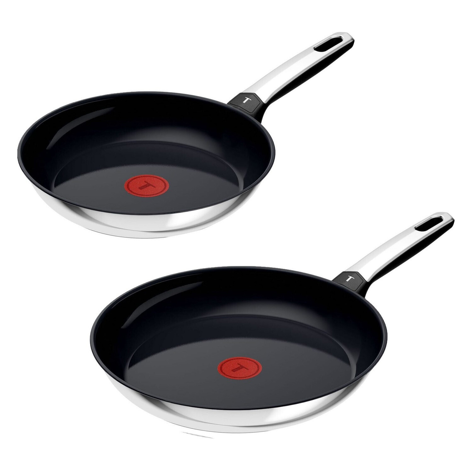 Tefal Emotion Pfannen-Set Edelstahl 2-teilig 28cm schwarz/edelstahl