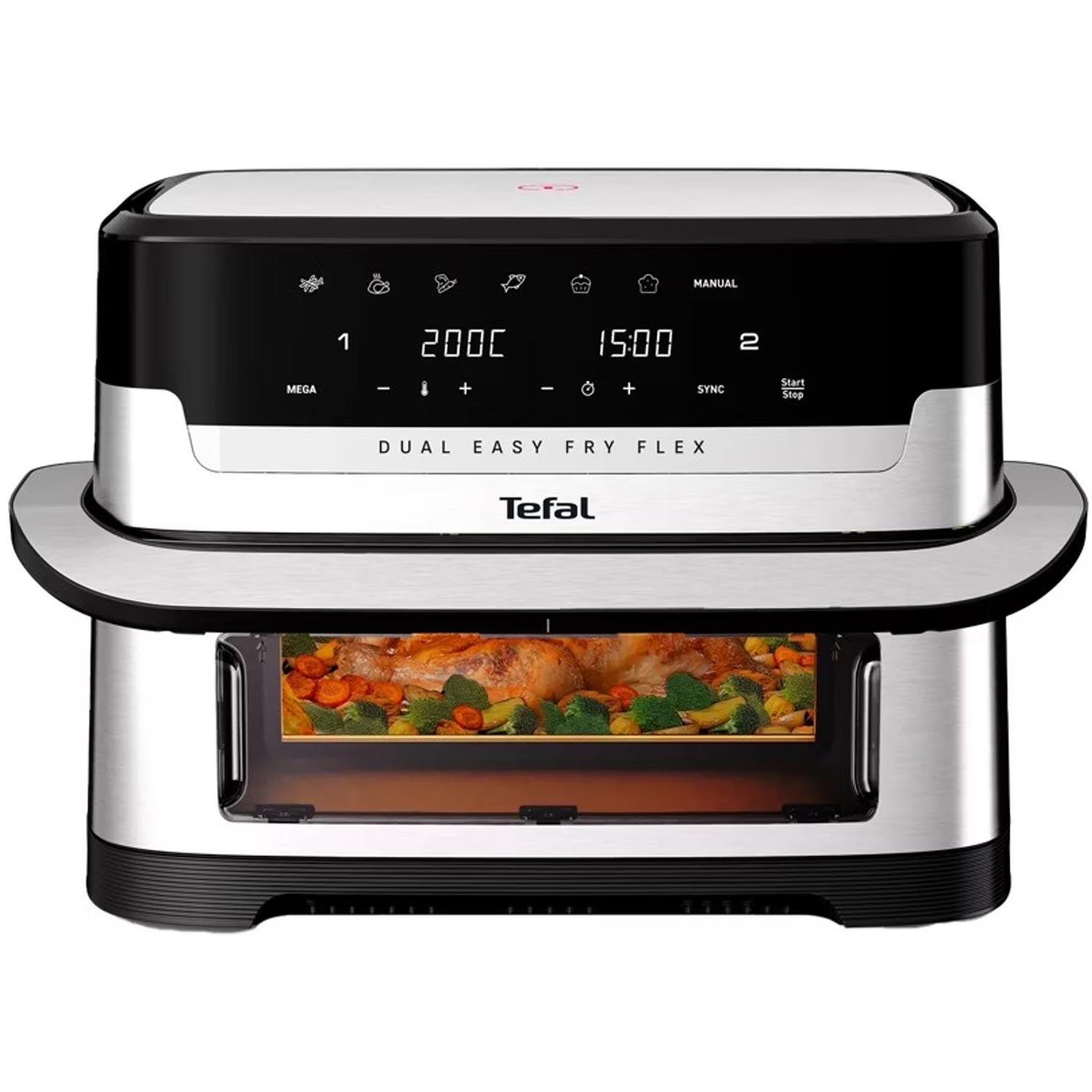 Tefal EY9228 Dual Easy Fry Flex Heißluftfritteuse 9l