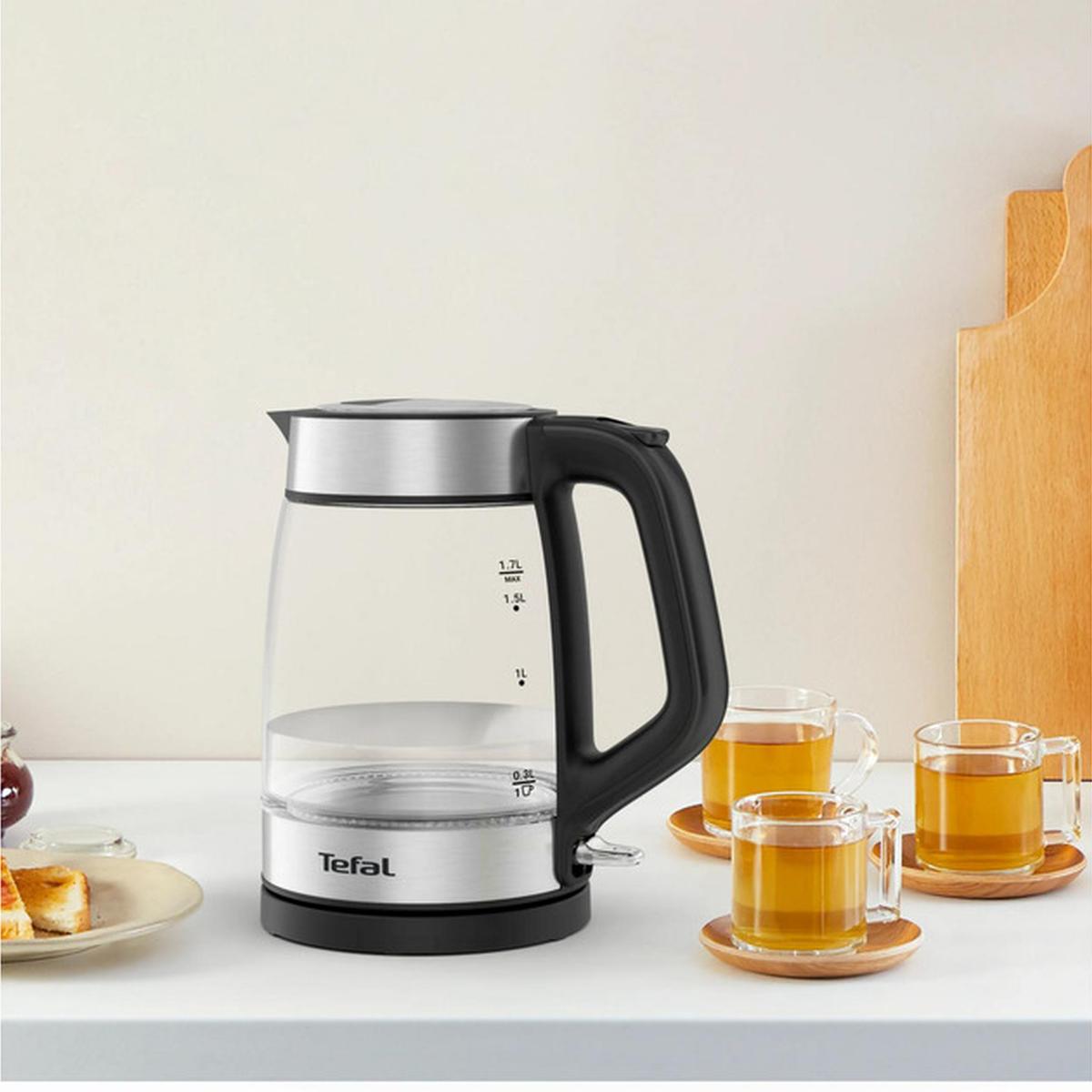 Tefal KI605830 Glas-Wasserkocher 1,7l transparent/silber