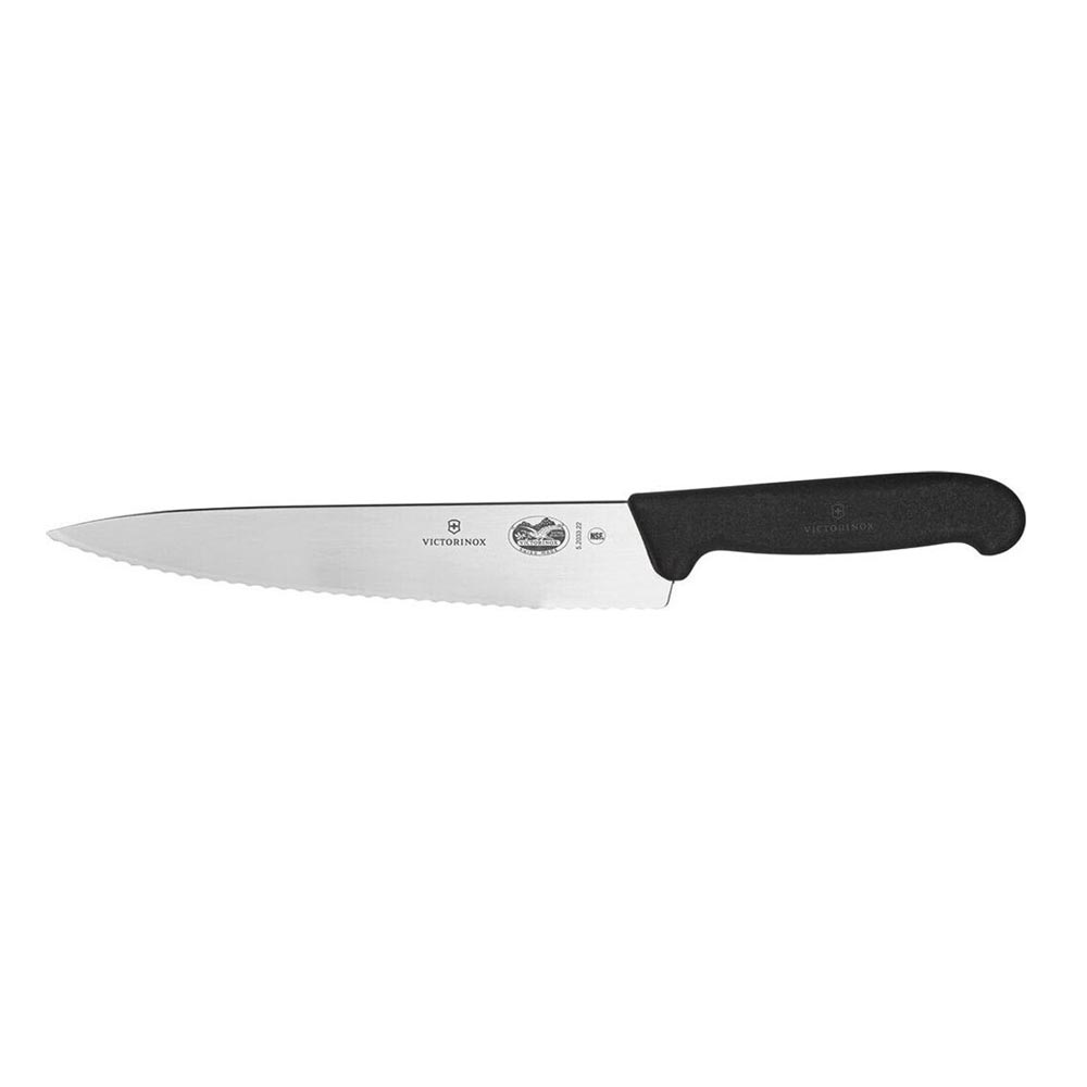 Victorinox Fibrox 22cm Tranchiermesser mit Wellenschliff schwarz
