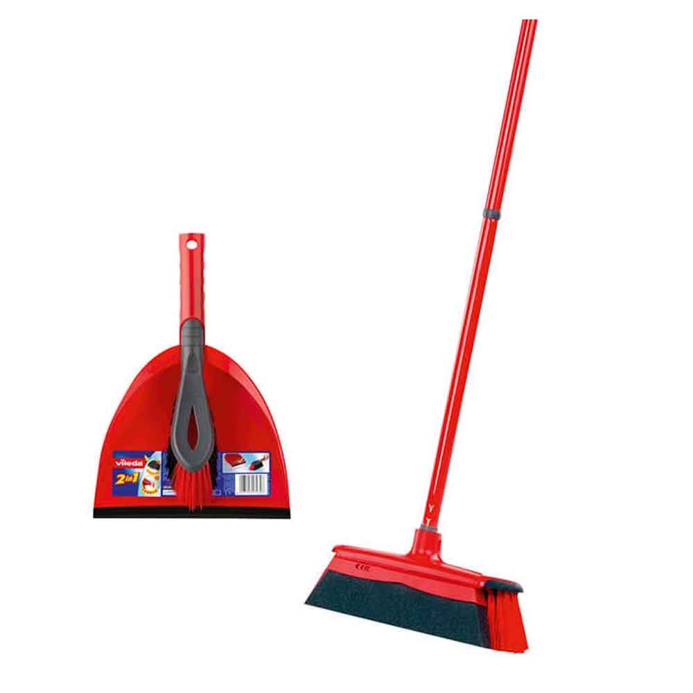 Vileda DuActiva Besen-Set rot/schwarz