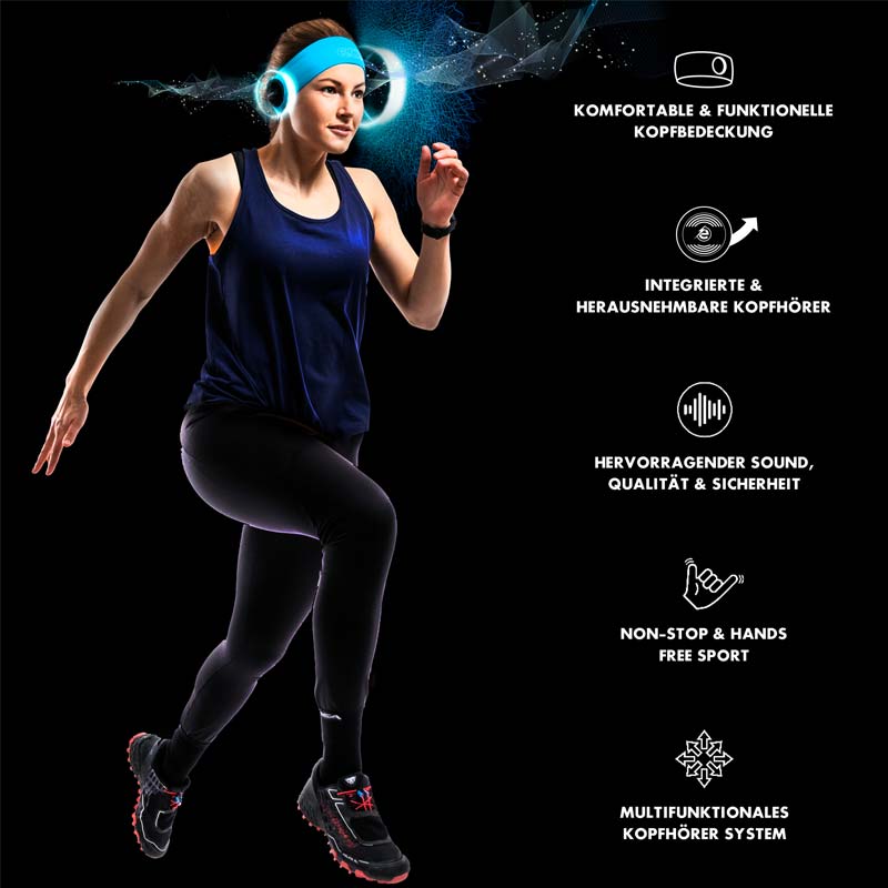 Earebel Sport Elite Headband Set L/XL cyan