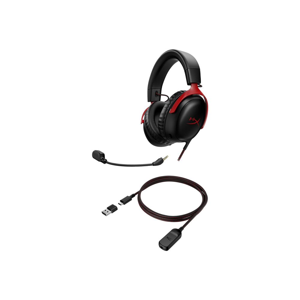 HyperX Cloud III Kabelgebundenes Gaming-Headset schwarz/rot