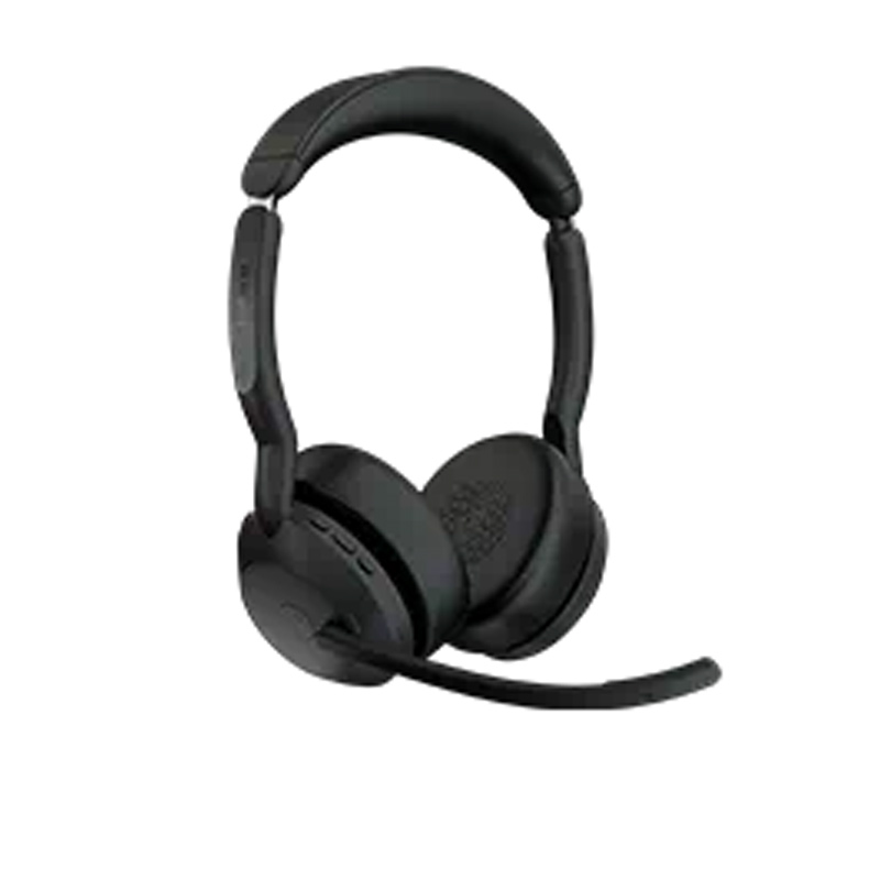 Jabra Evolve2 55 schnurloses Stereo-Headset mit Ladestation und Jabra Air Comfort schwarz