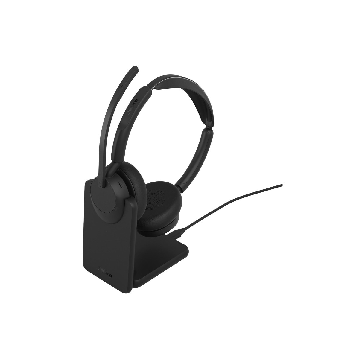 Jabra Evolve3 45 UC Stereo USB-A Bluetooth-Headset mit Dongle und Ladestation