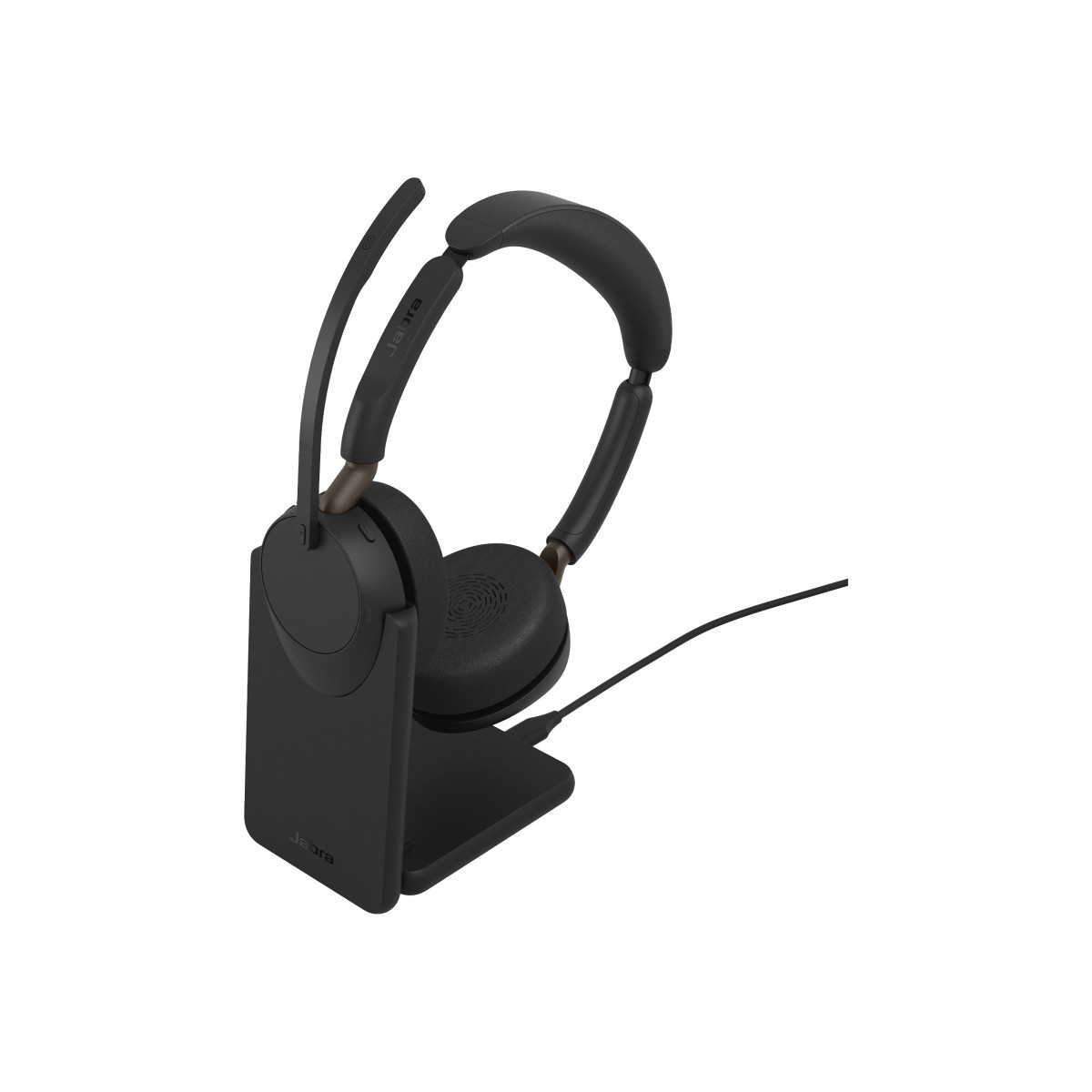 Jabra Evolve3 65 UC Stereo Bluetooth-Headset mit Dongle + Ladestation