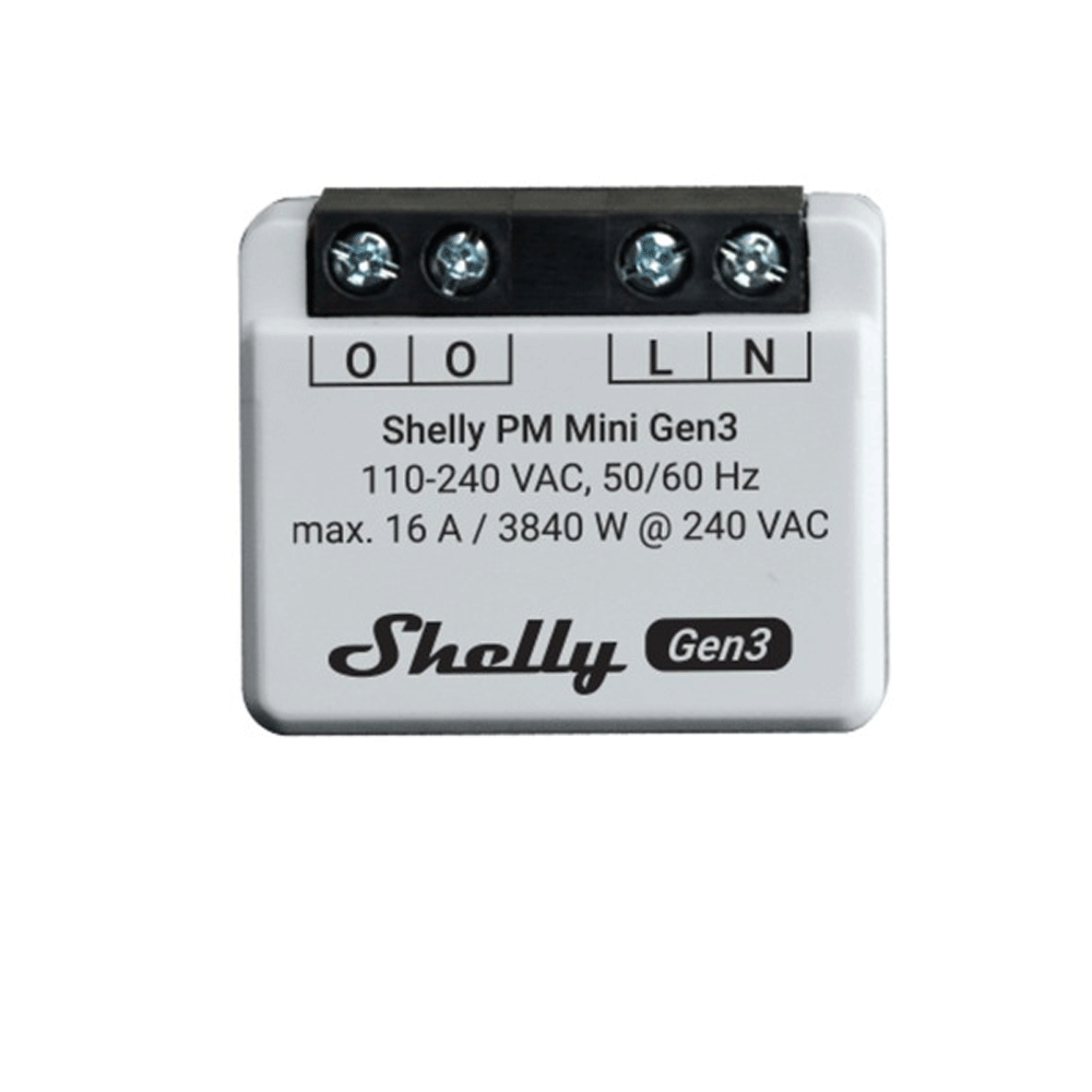 Shelly PM Mini Gen 3 Intelligenter WLAN- und Bluetooth-Leistungsmesser 1 Kanal 16 A