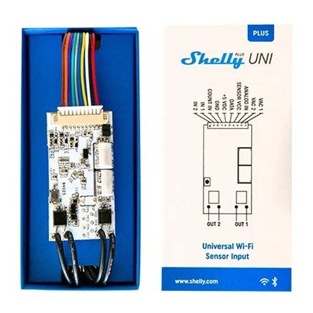 Shelly Plus Uni Smartes Wi-Fi- und Bluetooth-gesteuertes Modul
