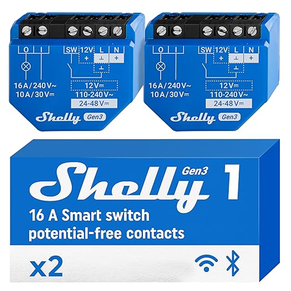 Shelly 1 Gen3 Smart-Schalter 2er Pack