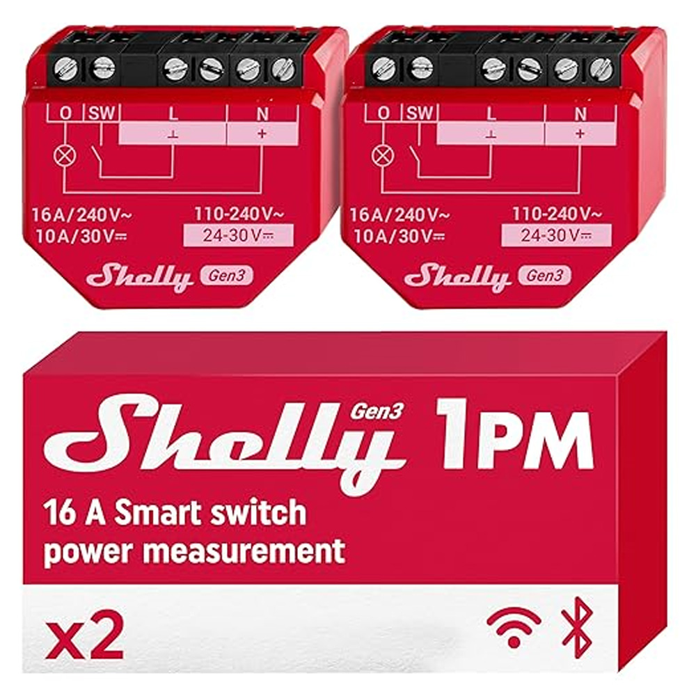 Shelly 1PM Gen3 Smart-Schalter 2er Pack