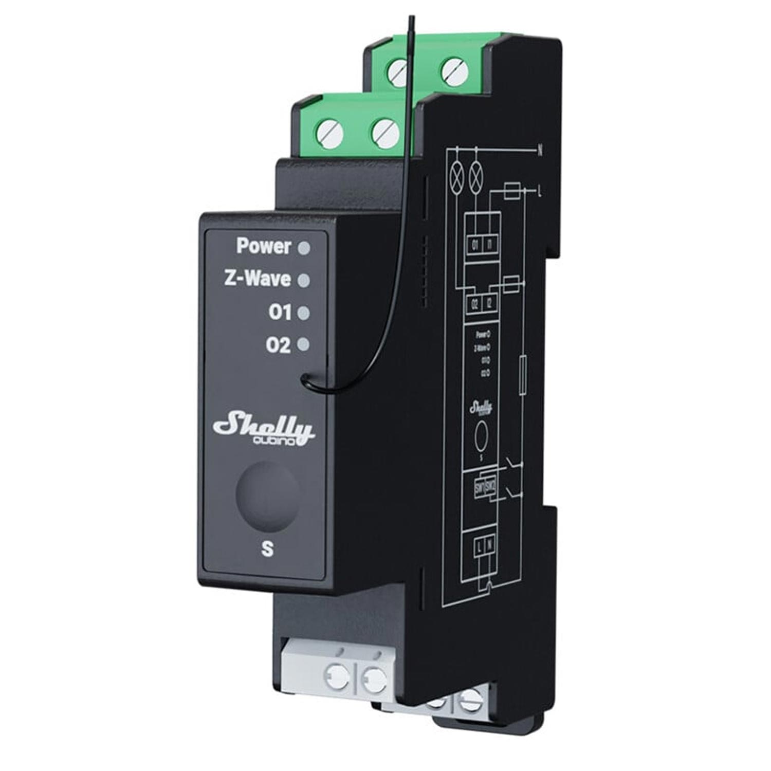 Shelly Wave Pro 2PM Z-Wave DIN-Schienen Smart Schalter