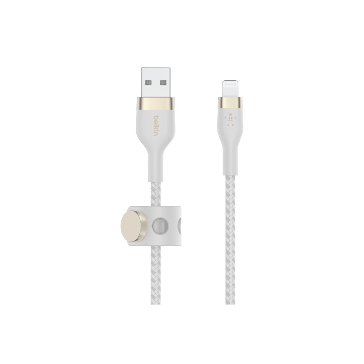 Belkin BoostCharge Pro Flex geflochtenes USB-A/Lightning-Kabel 1m weiß