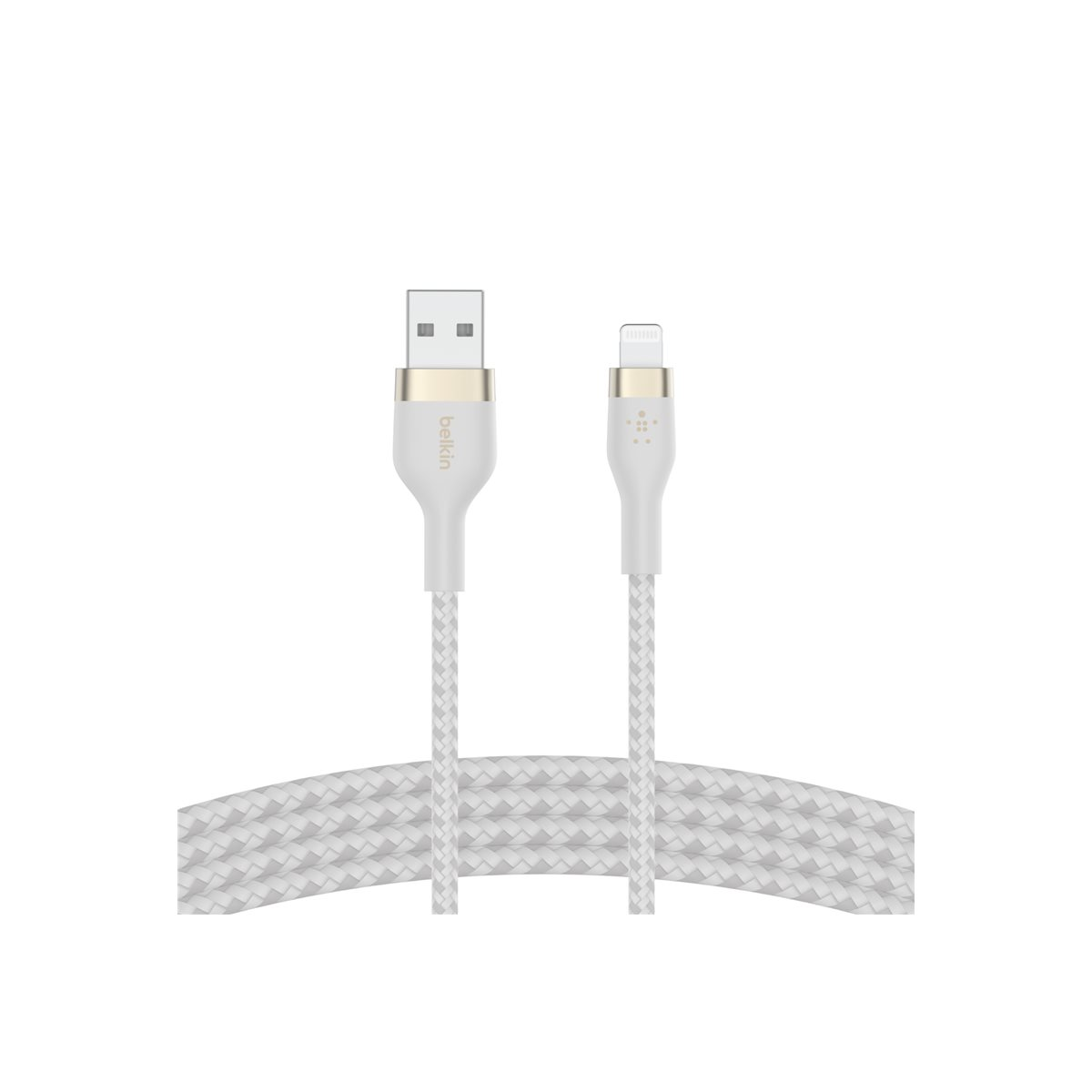 Belkin BoostCharge Pro Flex geflochtenes USB-A/Lightning-Kabel 1m weiß