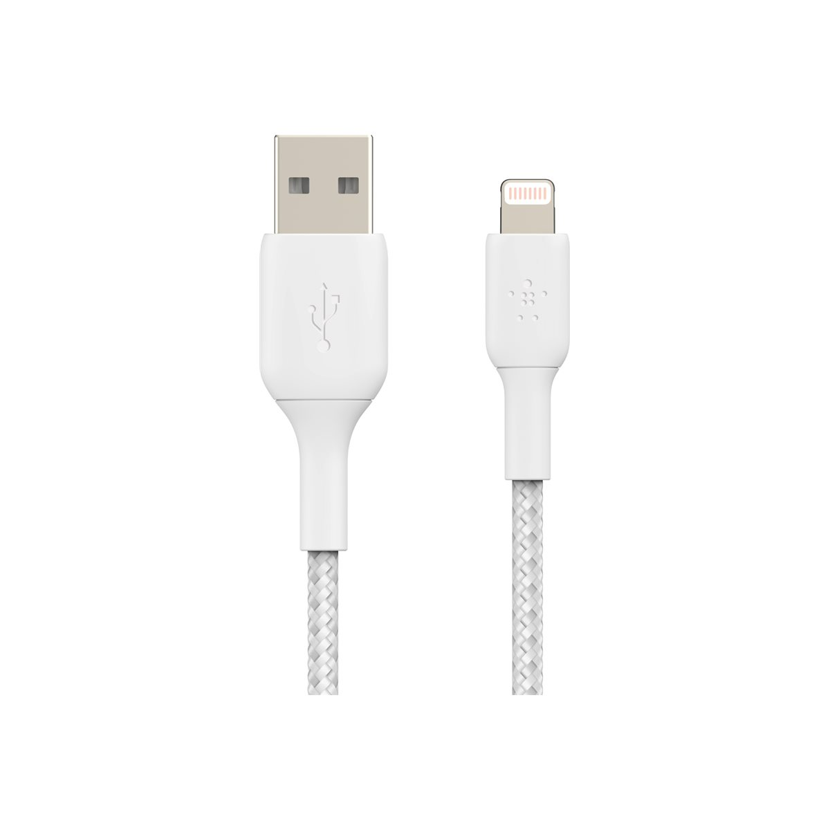 Belkin geflochtenes Lightning/USB-Kabel 15cm weiß
